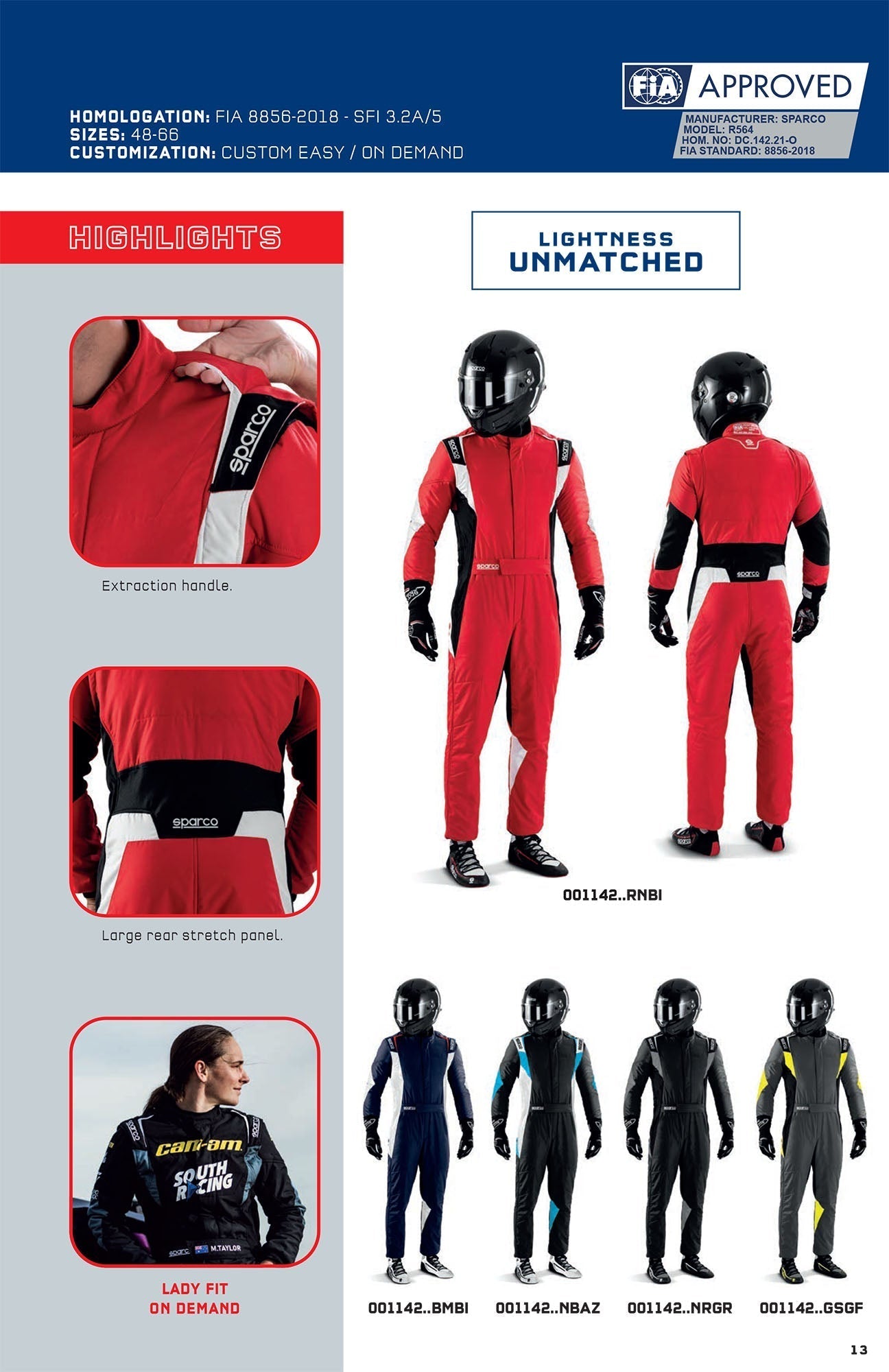001142 Sparco Super Light Race Suit Fireproof FIA Approved Race Rally Motorsport Sparco