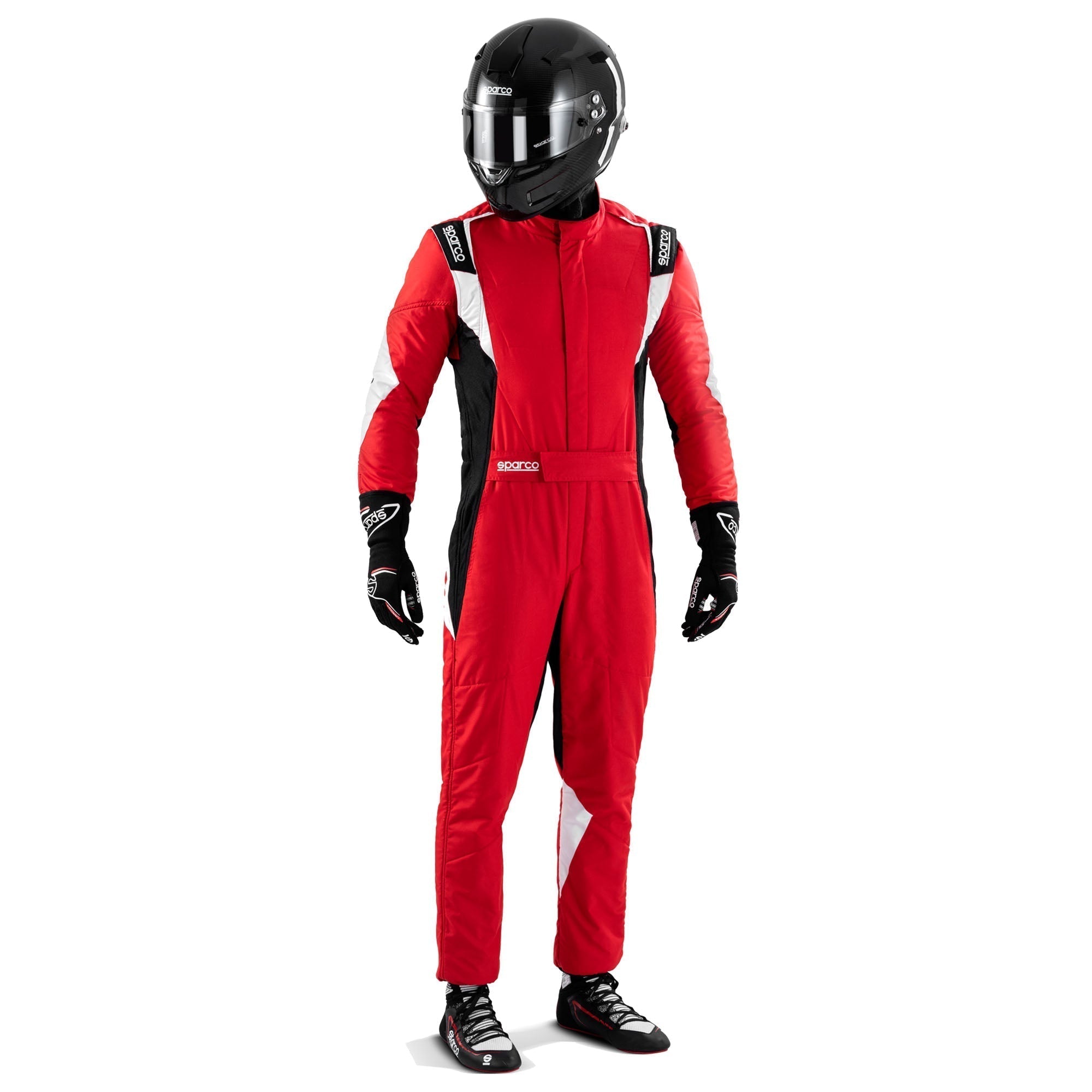 Sparco Super Light Race Suit Red White detail shoulder view Endless Racegear