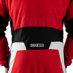 Sparco Super Light Race Suit Red White detail waist belt Endless Racegear