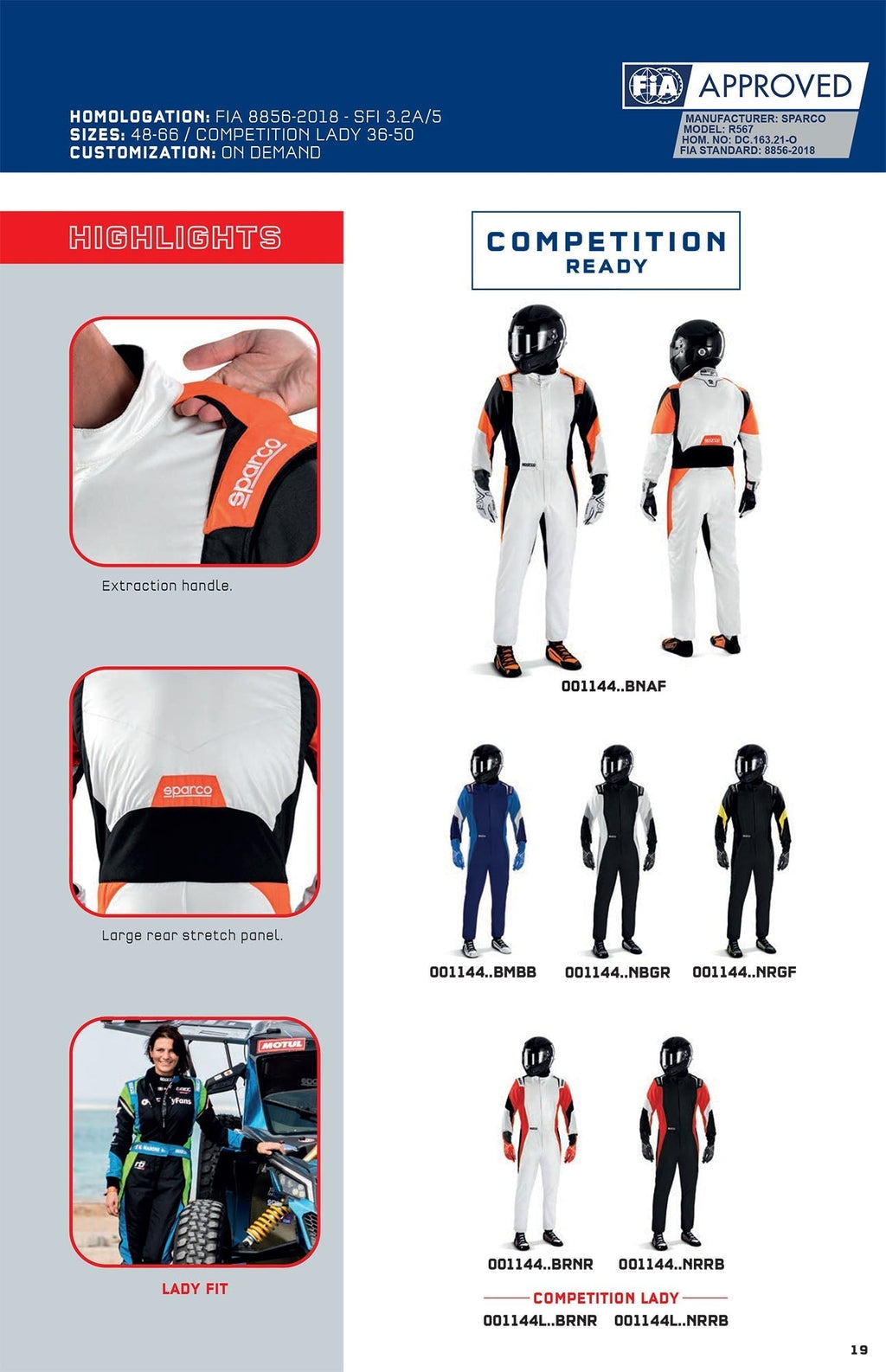 Sparco Competition Womens Race Suit alternate angle Endless Racegear
