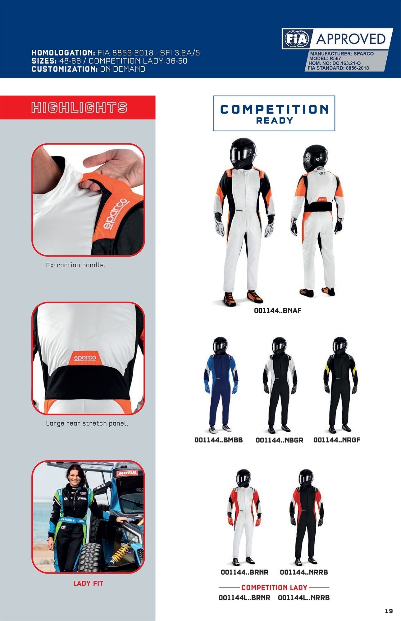 Sparco Competition Womens Race Suit alternate angle Endless Racegear