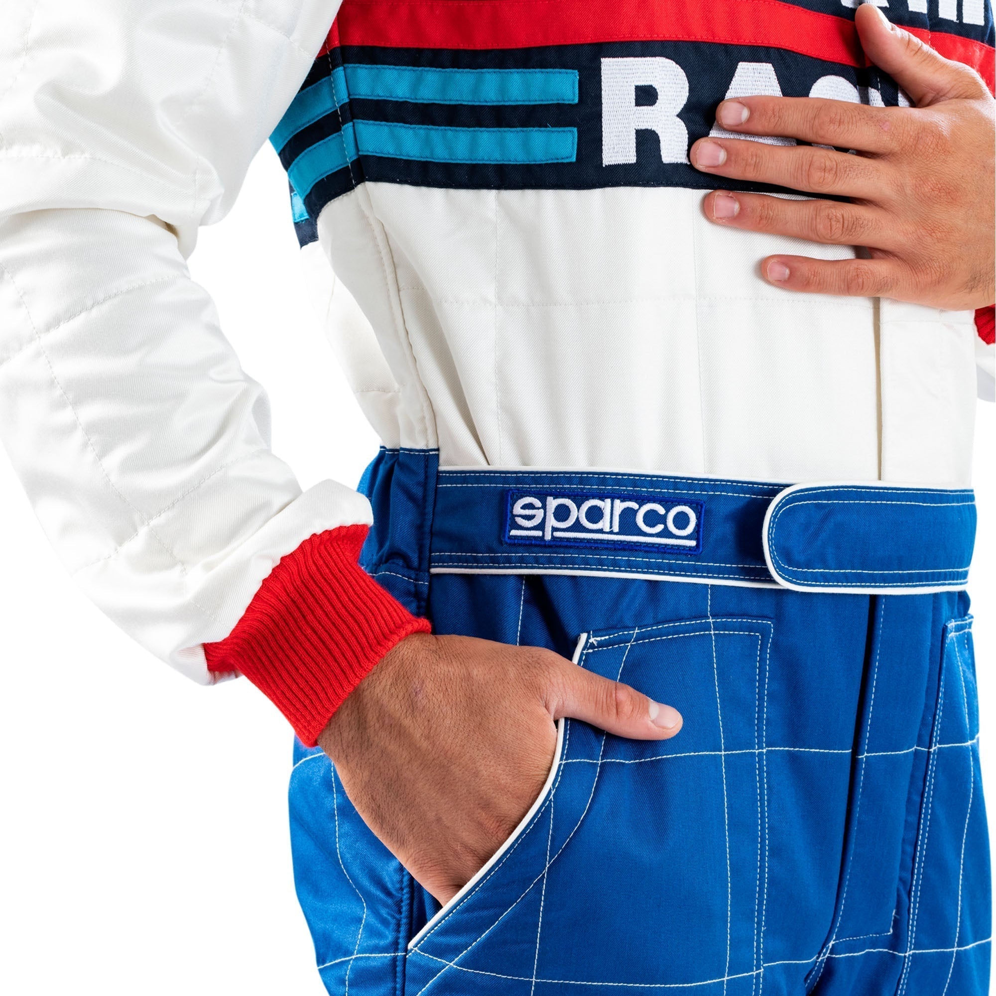 Sparco Martini Racing Suit Blue colourway detail three Endless Racegear