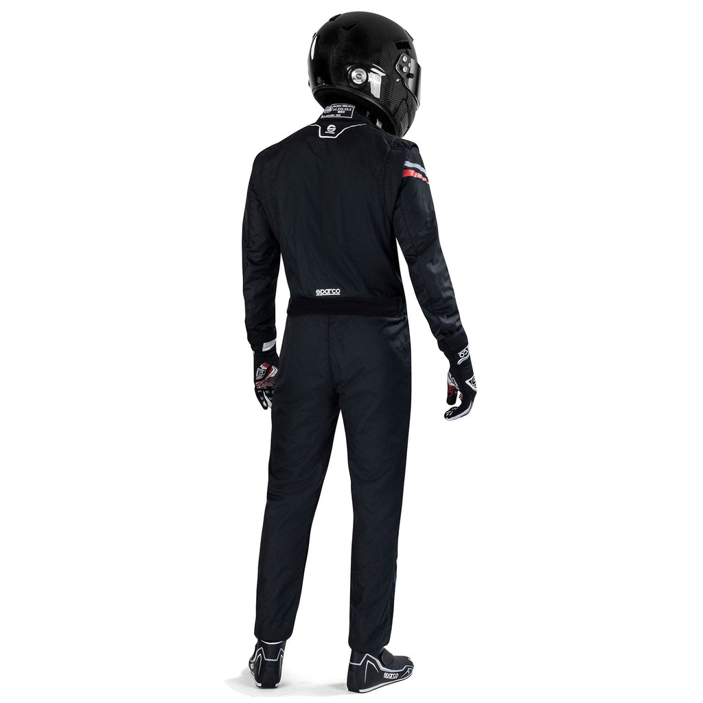 Sparco Prime Race Suit Black colourway detail two alternate Endless Racegear