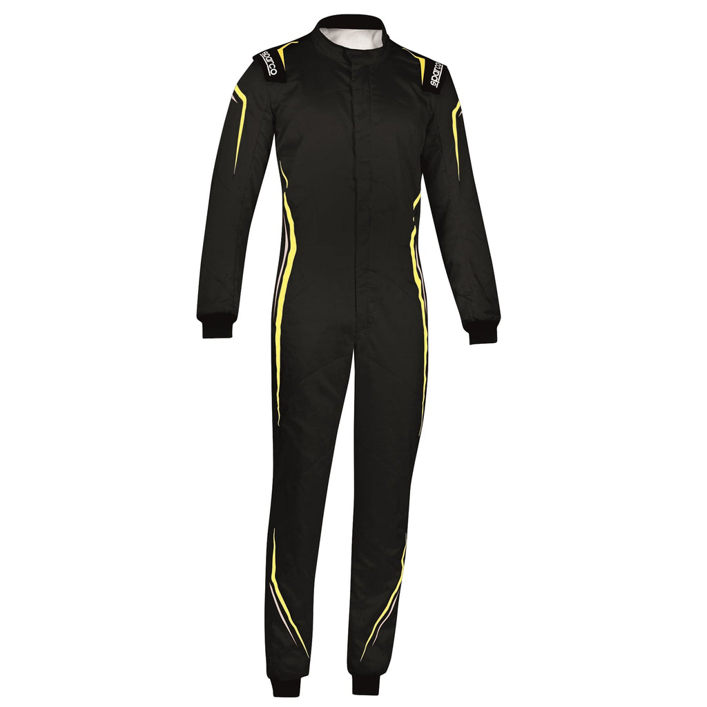 Sparco Prime Race Suit Black Yellow colourway alternate view Endless Racegear