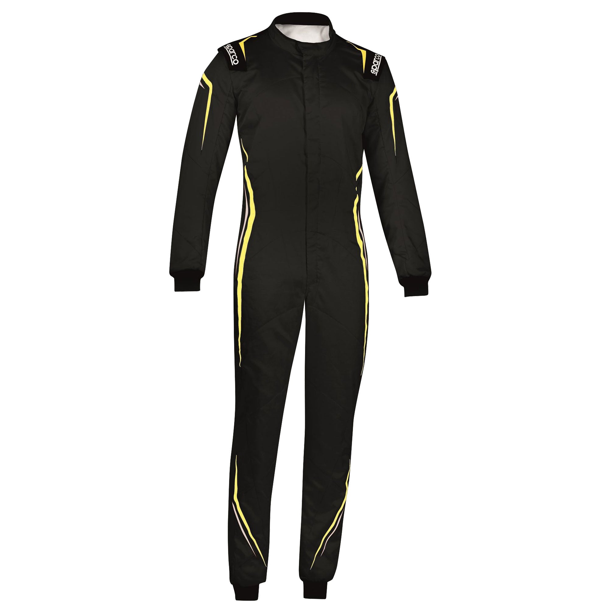 Sparco Prime Race Suit Black Yellow colourway alternate view Endless Racegear