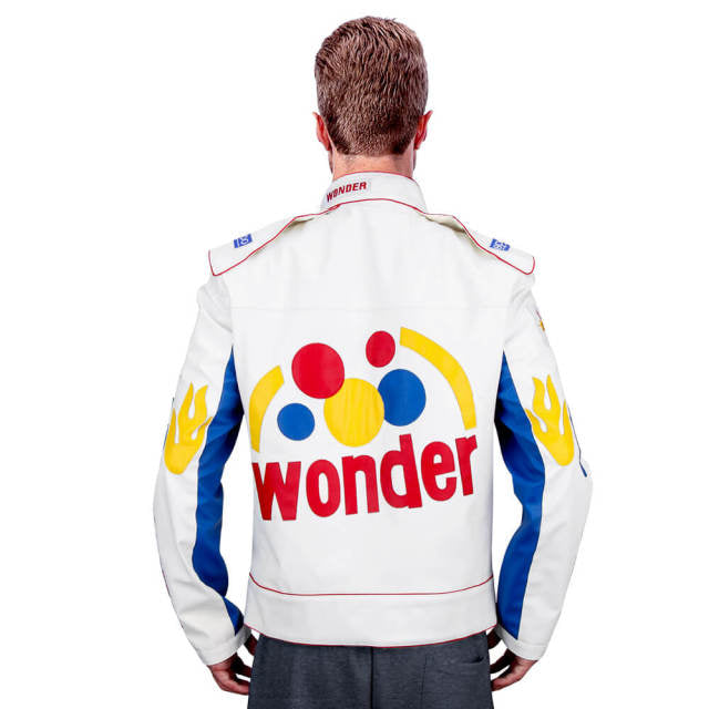 Racing Style Faux Leather Jacket – Funny Men’s Halloween Costume Cosplay Outfit for Couples Ex Race Gear