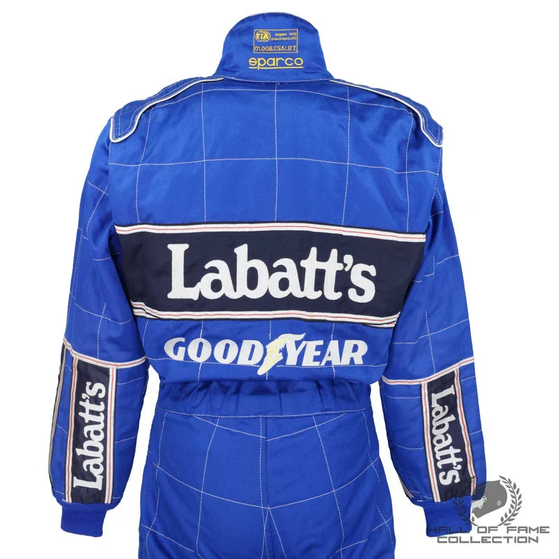 1992 Nigel Mansell Williams Renault F1 Suit fabric close-up Endless Racegear