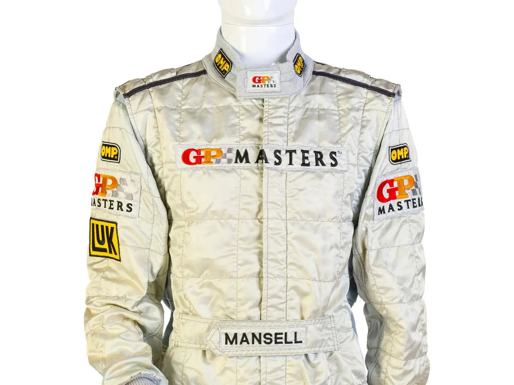 2005 GP Masters Nigel Mansell OMP Race Suit sponsor patch detail Endless Racegear