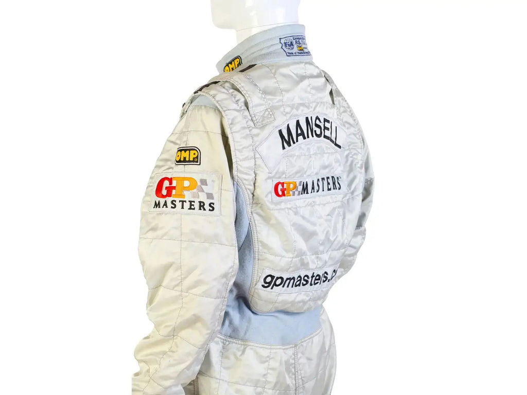 2006 OMP GP Masters Nigel Mansell Race Suit fabric close-up Endless Racegear