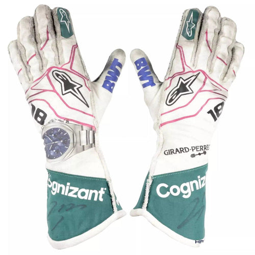 2021 Lance Stroll Aston Martin F1 Racing Gloves - Speedxcrafts