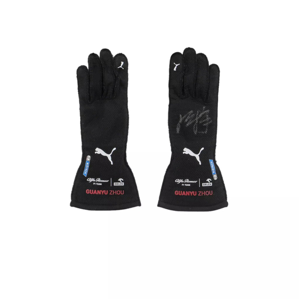 2022 ZHOU GUANYU FORMULA 1 RACE GLOVES - SINGAPORE GP - Ex Race Gear