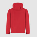 Men's rain jacket, red hooded back with elastic cuffs