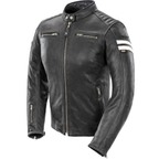 [Color:::Black-White] JOE ROCKET LADIES CLASSIC 92' LEATHER JACKET