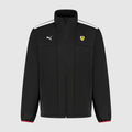 Men's softshell jacket, black, full-zip, stand collar, Ferrari badge and PUMA logo.