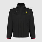 Men's softshell jacket, black, full-zip, stand collar, Ferrari badge and PUMA logo.