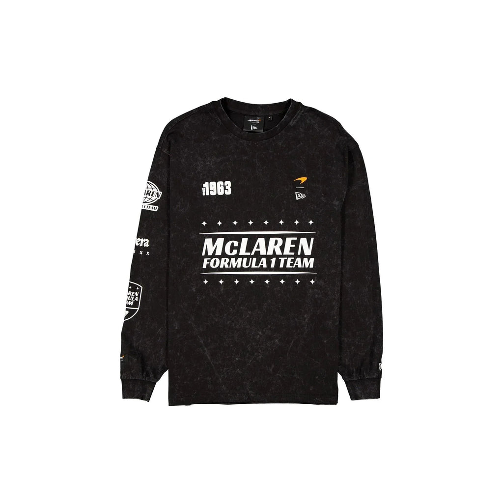 McLaren F1 x New Era Long Sleeve Racing T-Shirt - White/Black T-shirts McLaren-Castore XS Black 