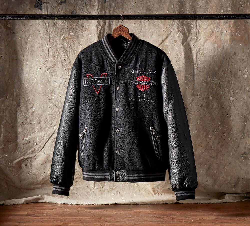 Harley-Davidson V-Twin Varsity Leather Jacket - Endless Racegear
