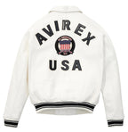 Buy Best Genuine Style White Color Avirex Leather Fashion Jackets For Sale rfxleatherofficial