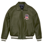 Buy Best Style Olive Leather Fashion Bomber Avirex Leather Jackets For Mens rfxleatherofficial