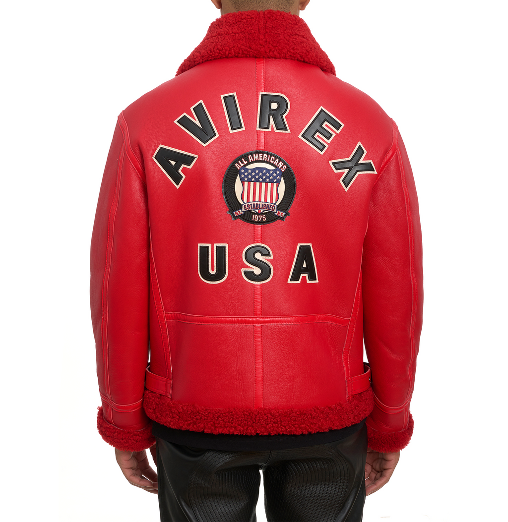 Buy the Best: Winter Avirex B3 Bomber Shearling Leather Jackets for Men – 30% Off! rfxleatherofficial