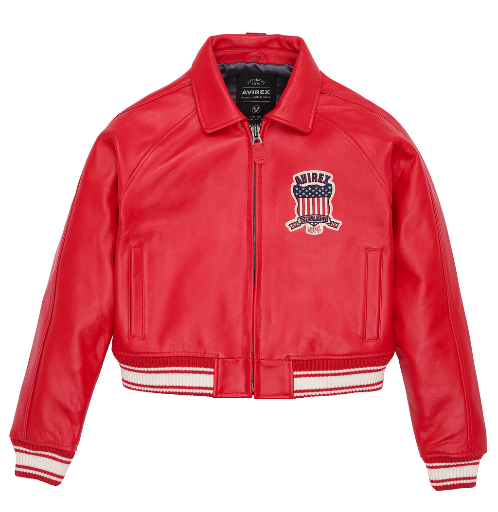 Shop Best High Quality Fashion Bomber Style Salvage Red Avirex Jackets rfxleatherofficial