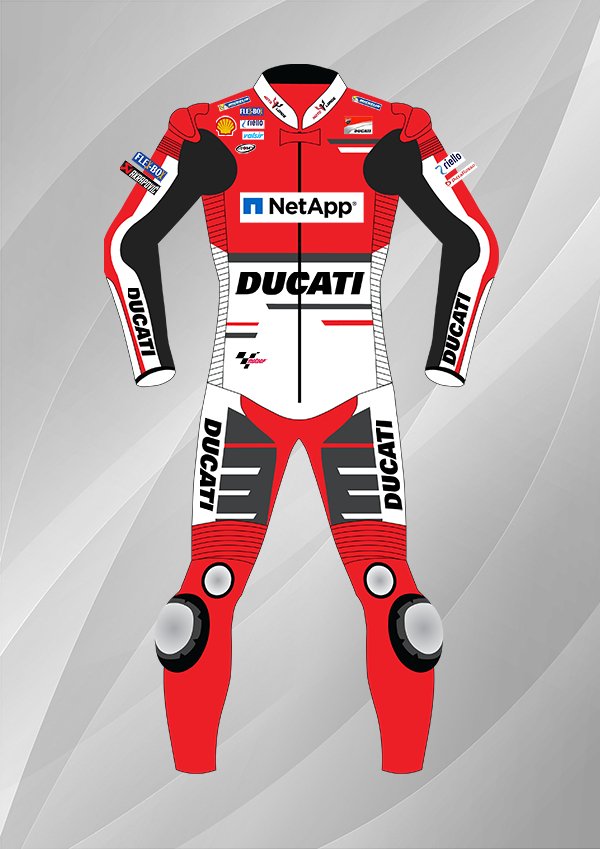 Andrea Dovizioso 2018 Ducati MotoGP Leather Race Suit Endless Racegear