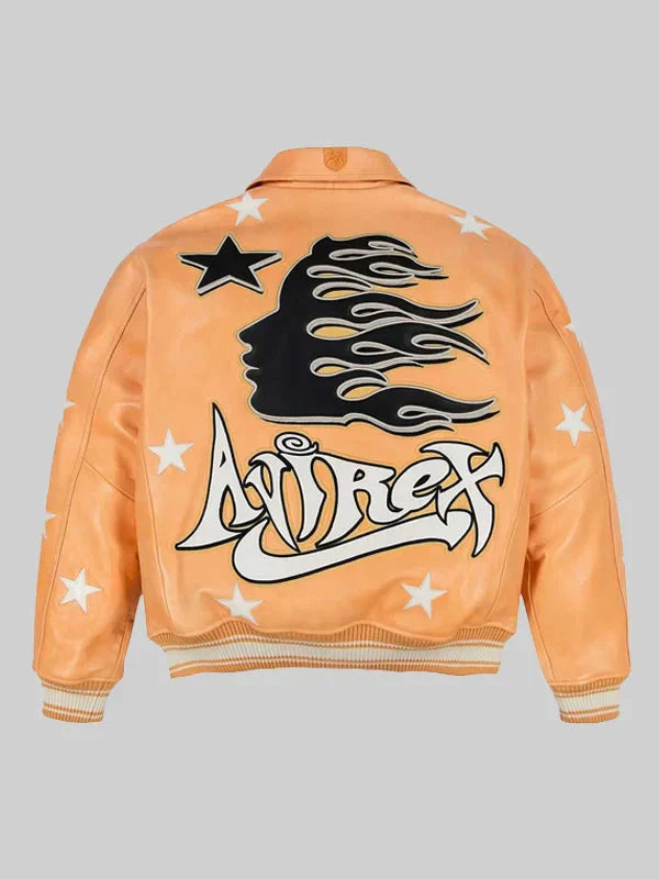 Hellstar x Avirex Leather Vintage Racing Jacket Ex Race Gear