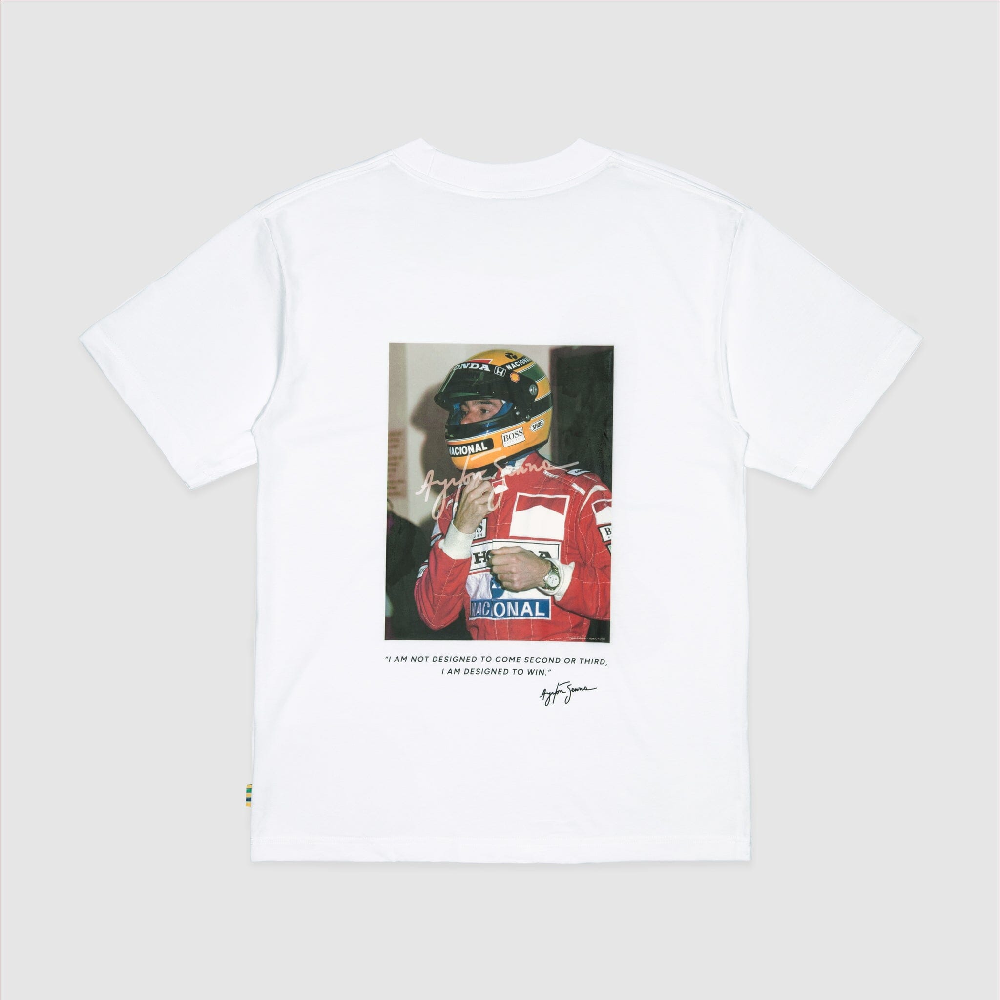 Ayrton Senna F1 x Tag Heuer 88 T-Shirt - White/Black T-shirts Ayrton Senna XS White 