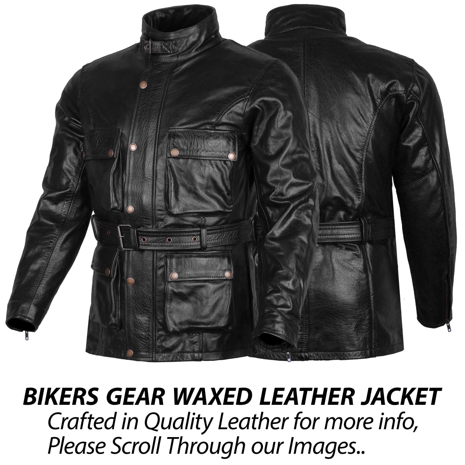BGA Trail Master Vintage Waxed Leather Touring Jacket Long Coat
