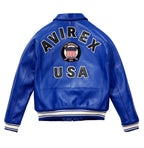 Purchase Best Genuine Style Mazarine Blue Avirex Leather Fashion Jackets For Sale rfxleatherofficial