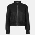 Women’s Black Leather Bomber Jacket 3A MOTO LEATHER