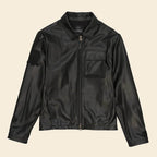 Black Aviator Shirt Style Avirex Leather Jacket - Endless Racegear