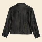 Black Aviator Shirt Style Avirex Leather Jacket - Endless Racegear