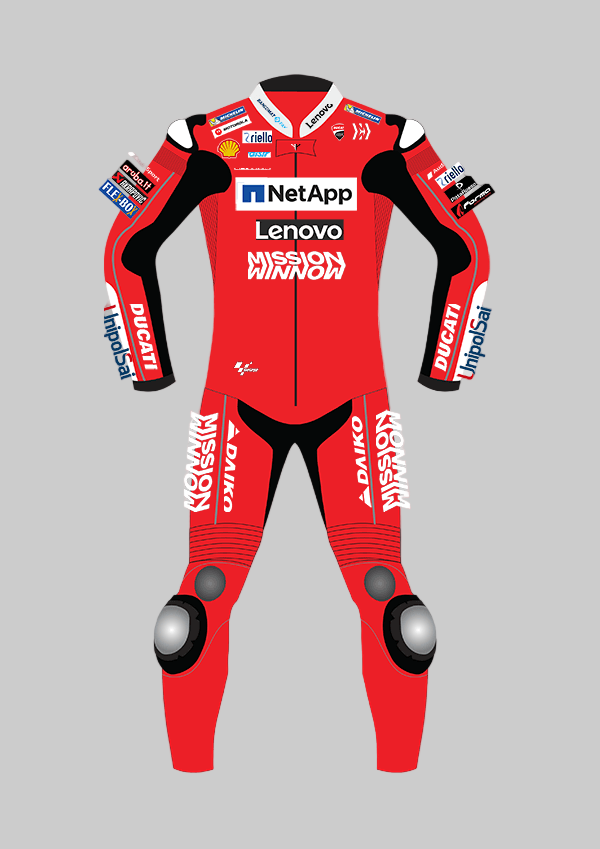 Danilo Petrucci Ducati MotoGP 2019 Racing Leather Suit Endless Racegear