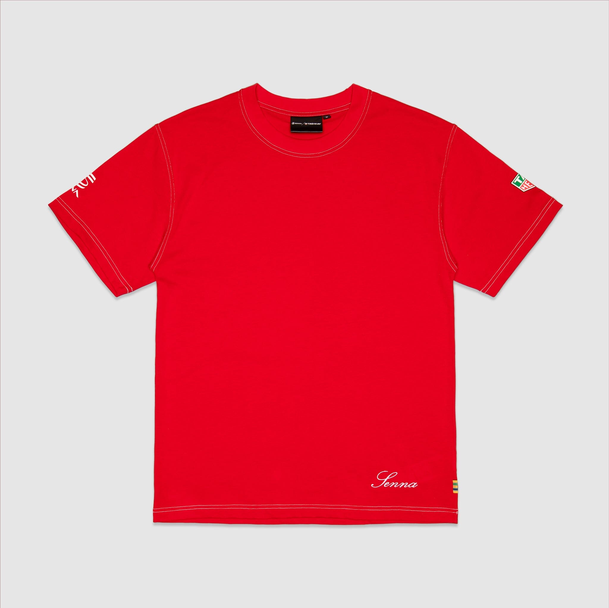 Ayrton Senna F1 x Tag Heuer Oversized Racing T-Shirt - Red Endless Racegear