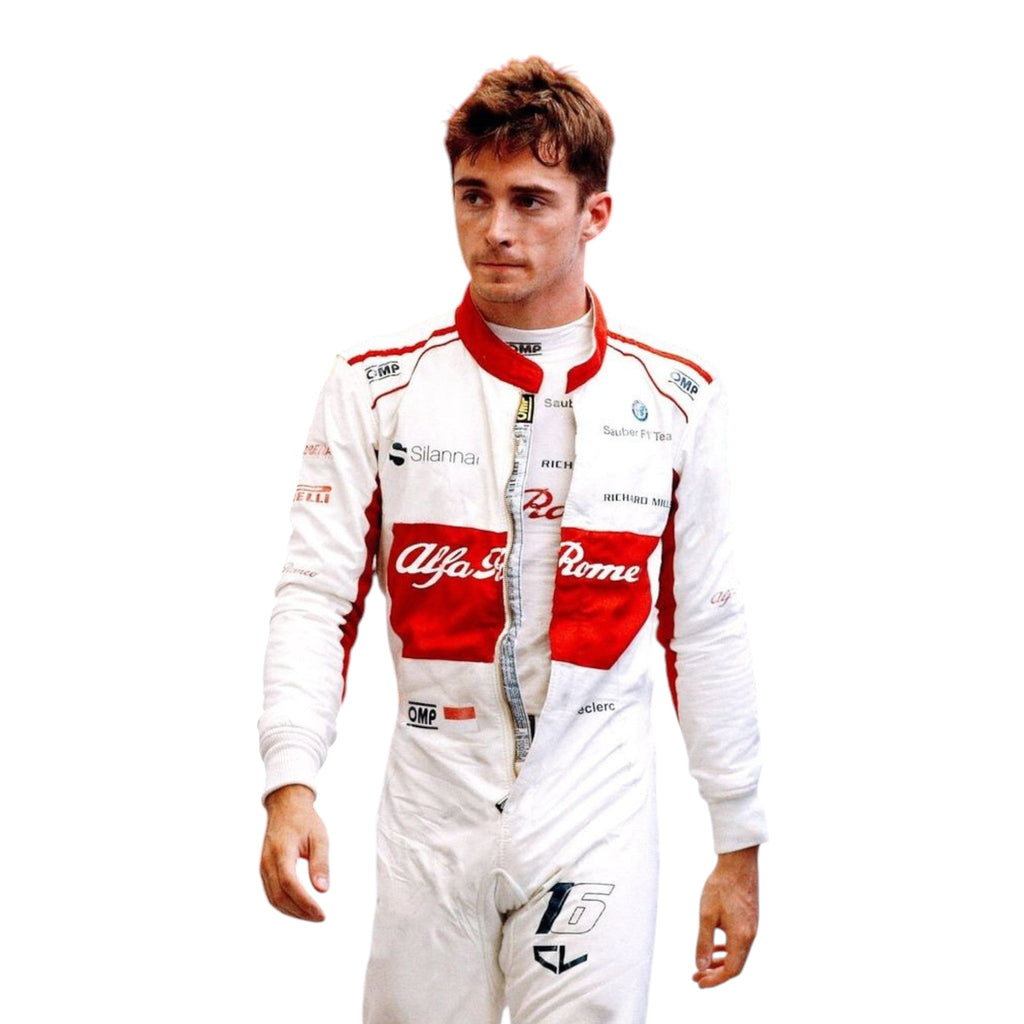 2018 Charles Leclerc Alfa Romeo Sauber F1 Suit logo detail Endless Racegear