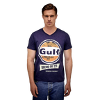 GrandPrix Originals Men's Gulf Vintage Racing Oil V-Neck T-Shirt - Navy GrandPrix Originals USA