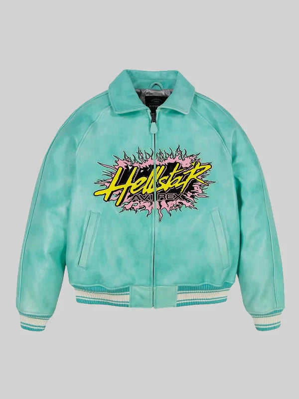 Hellstar x Avirex Leather Vintage Racing Jacket SHABA Collection