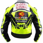 Mens Green Honda Nastro Motorcycle Racing Leather Jacket 3A MOTO LEATHER