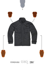 M65 WP JACKET BLACK - Slim-Fit Waterproof Motorcycle Jacket Pando Moto