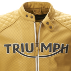 Braddan Gold Retro Air Race Leather Jacket Triumph