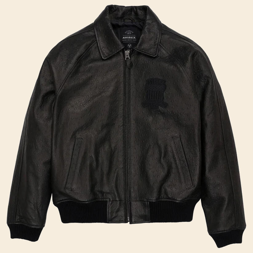 New Black Limited Edition Avirex Leather Jacket 3A MOTO LEATHER
