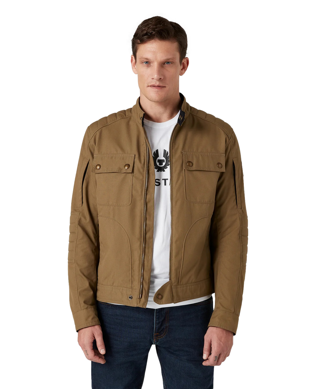 *New* Belstaff Roberts Cotton Canvas Motorcycle Jacket - Olive Endless Racegear