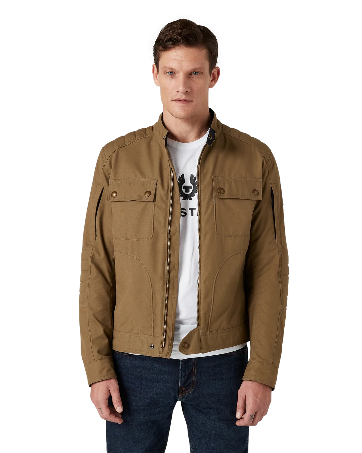 *New* Belstaff Roberts Cotton Canvas Motorcycle Jacket - Olive Endless Racegear