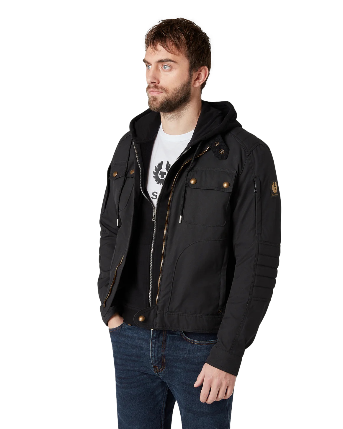 *New* Belstaff Roberts Cotton Canvas Motorcycle Jacket - Black Endless Racegear