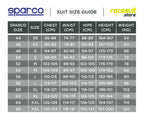 Sparco race suit size chart reference Endless Racegear