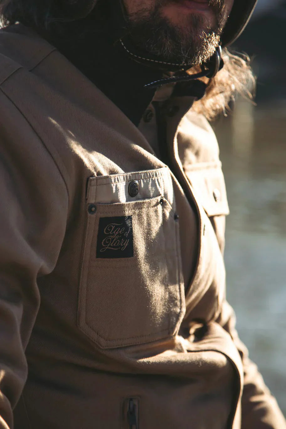 Age of Glory - Runaway Men's Motorcycle Shacket - Desert Khaki