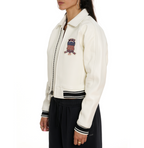 Shop Best High Quality Fashion Bomber Style Snow White Avirex Cropped Icon Jackets rfxleatherofficial