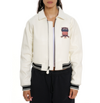 Shop Best High Quality Fashion Bomber Style Snow White Avirex Cropped Icon Jackets rfxleatherofficial
