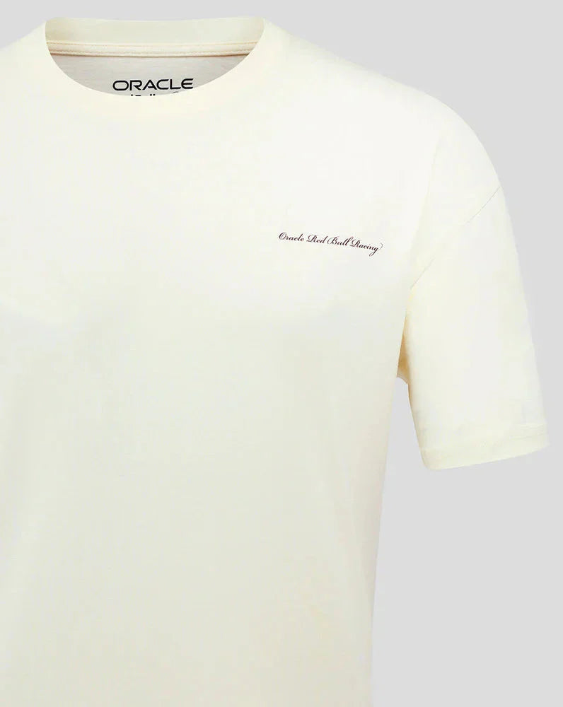 Red Bull Racing F1 Heritage Script T-Shirt - Egret Endless Racegear